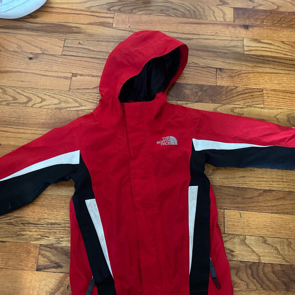 The North Face Kids Red and Black Raincoat Hyvent